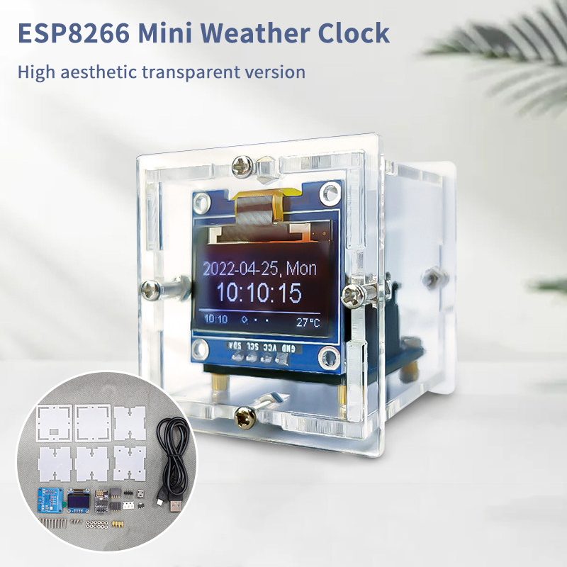 Diy Electronics Project Kit - ESP8266 ミニ天気時計キット DIY はんだ付けプロジェクト - 多機能