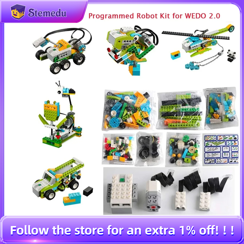 Diy Electronics For Home - STEM We-do2.0 45300 コアプログラミングキット互換性のあるlegoed教育ビルディングブロックキット280個&センサー電子レンガ付き