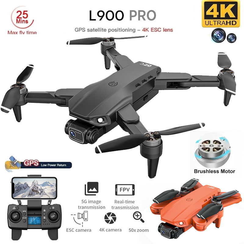 Diy Drone Electronics - 折りたたみ式ブラシレスドローンl900プロ,GPS, 4k,HD,デュアルカメラ,5g,wifi,rc,距離1.2km,ドローン