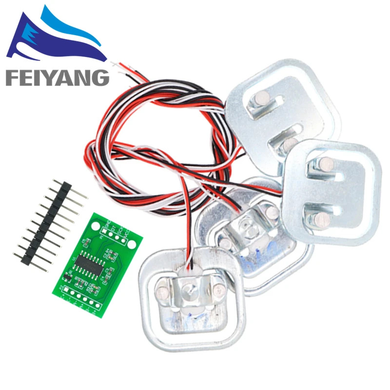 Diy Electronics Load Cell - 4 個ヒューマンスケールロードセル重量センサー + HX711 AD モジュール重量センサー電子圧力