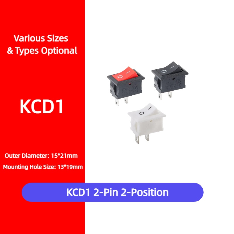 Diy Boat Electronics - 5 個 KCD1 2Pin 21*15mm スナップインボートスイッチ