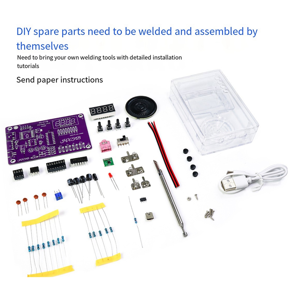 Diy Electronics Project Kit - A72Z 新しい HU-017B DIY FM ラジオ電子キット調整可能な周波数