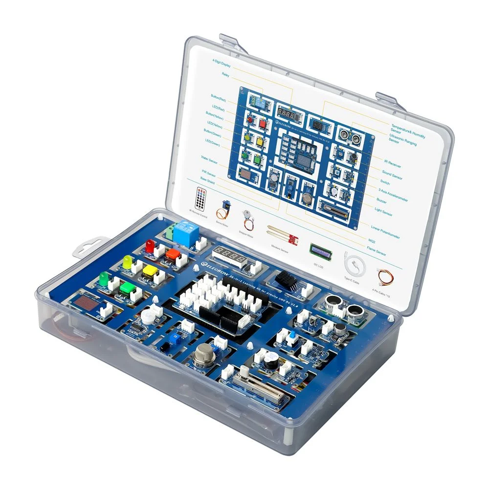 Diy Electronics Online - Arduino UNO R4用DIY電子キット、26モジュールプログラミング学習セット（WiFi、BLE搭載）、オンラインチュートリアル付き