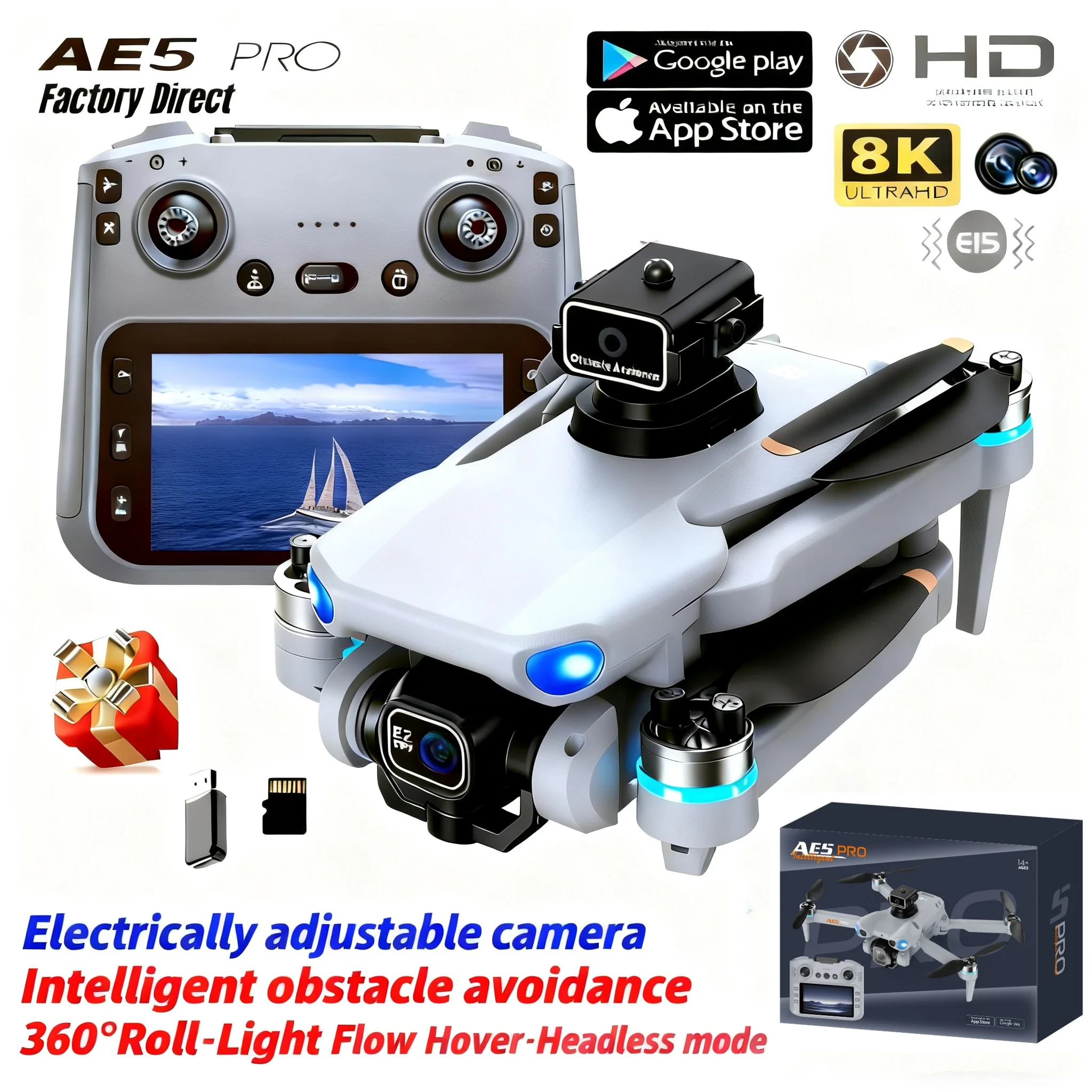 Diy Drone Electronics Kit - AE5 Pro ドローン 8K HD 4.5インチスクリーンコントロール