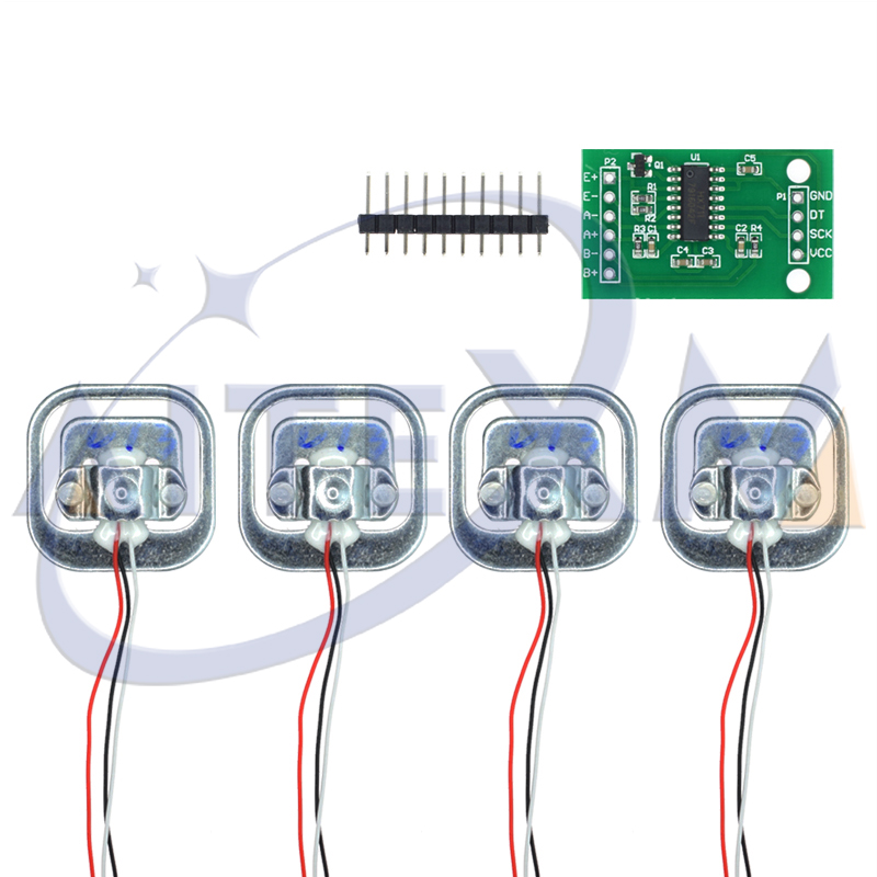 Diy Electronics Load Cell - 4 個ヒューマンスケールロードセル重量センサー + HX711 AD モジュール重量センサー電子スケール計量圧力センサー