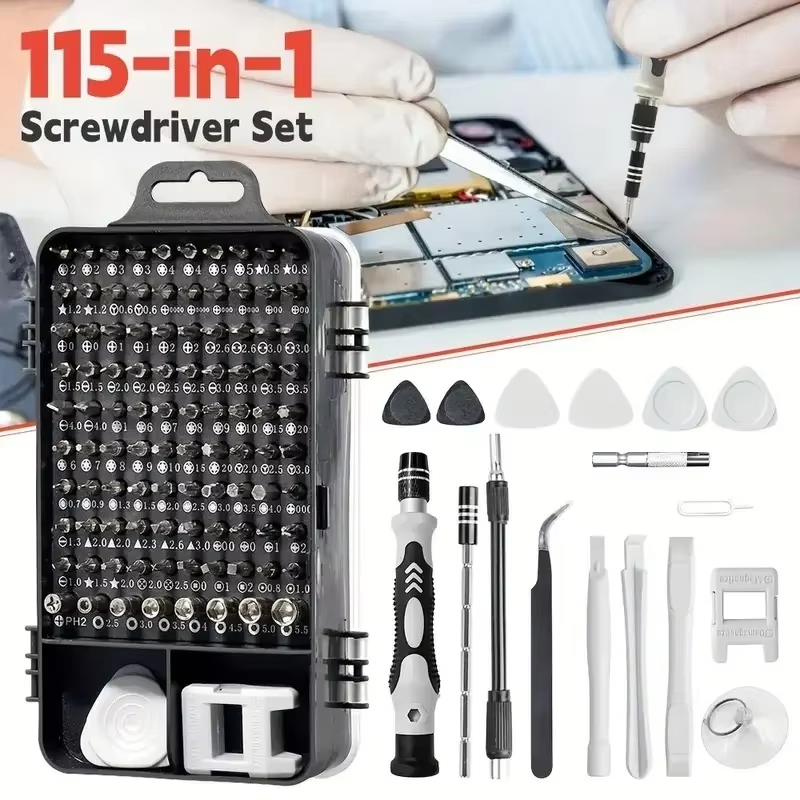 Diy Electronics Project Kit - 115-in-1精密ドライバーセット（磁気ビット付き）- 携帯電話、ノートパソコン、PC、DIYプロジェクト用電子機器修理ツールキット