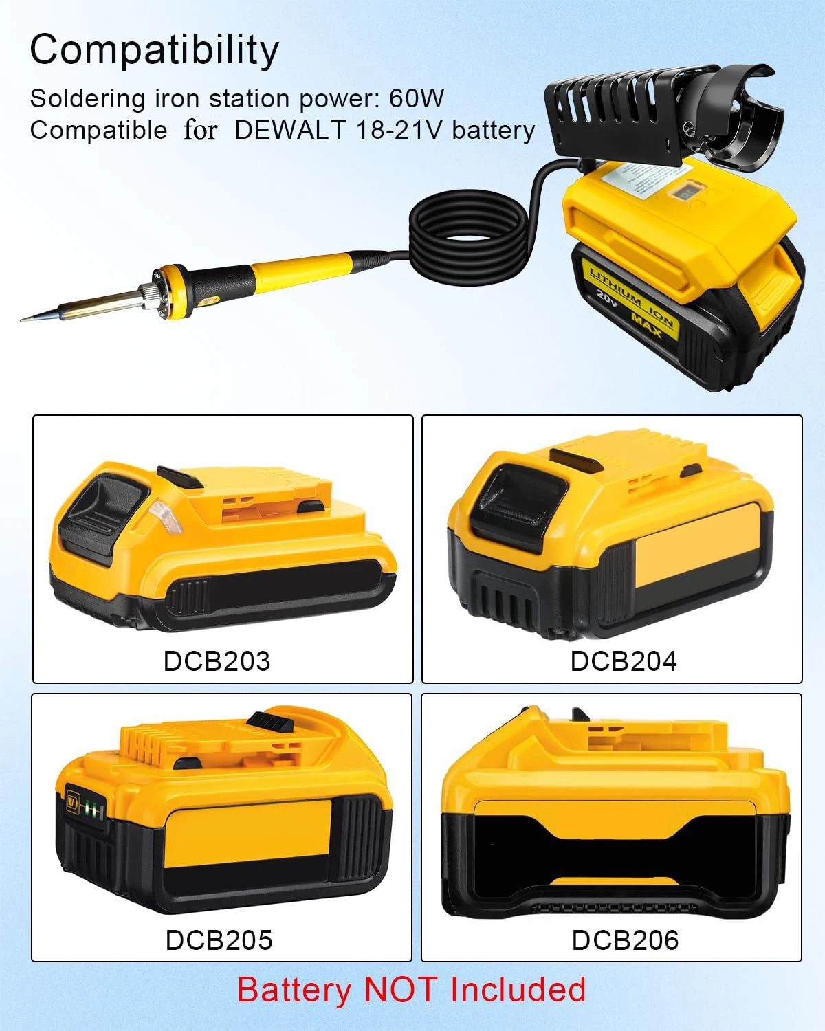 ポータブルはんだごてキット、Dewalt 20Vバッテリー対 - Diy Electronics Tools のレビューと価格