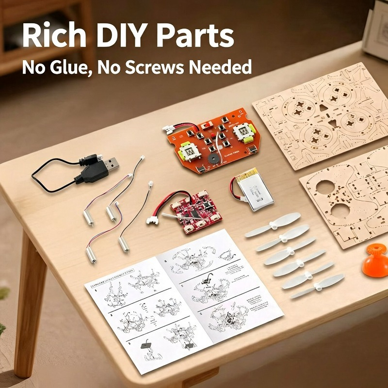 木製RCクアッドコプターDIYキット電子機器教育用RC航空機 - Diy From Old Electronics のレビューと価格