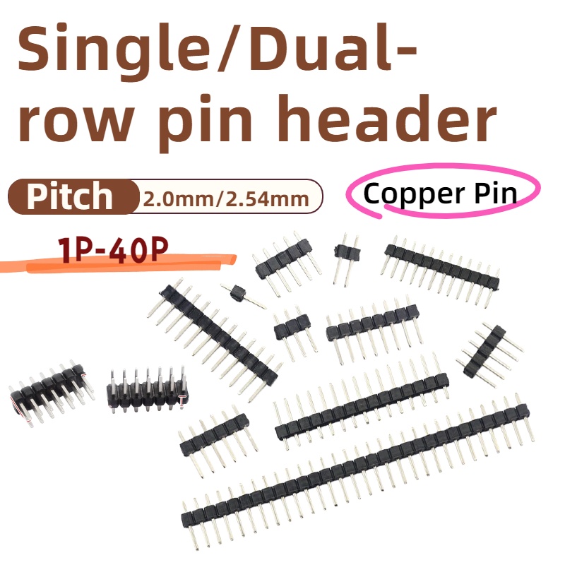 10 個、2.54 ミリメートルピッチシングル/デュアル列ピ - Male Female Header Pin のレビューと価格