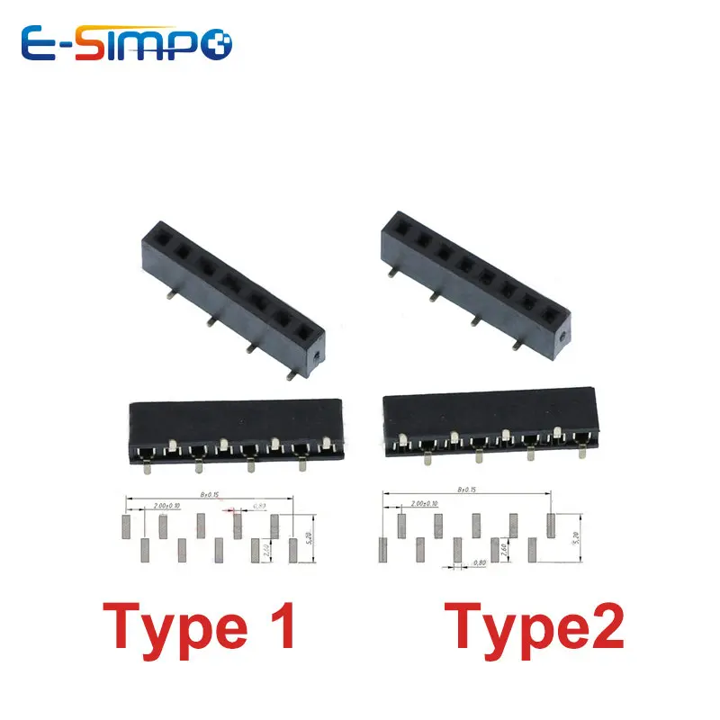 10 個 2.0 ミリメートルピッチ SMD 1*3P4P5 - Male Female Header Pin のレビューと価格