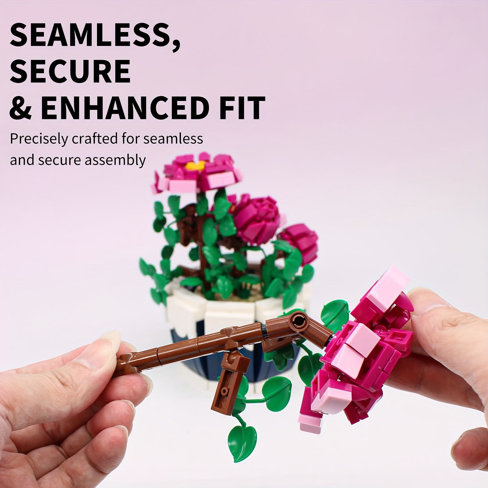 絶妙な牡丹の花の花束ビルディングブロックキット、レンガセット - Diy Electronics For Adults のレビューと価格
