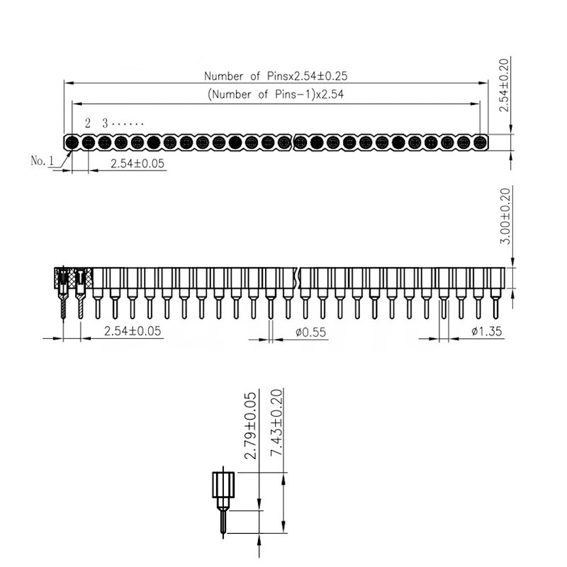 Javino 5/20/50 個 1x40 ピンコネクタヘッ - Male Female Header Pin のレビューと価格