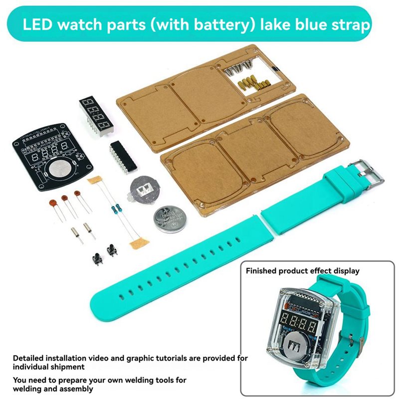 2X DIY腕時計LEDウォッチ電子キット0.28インチディ - Diy Electronics Project Kit のレビューと価格