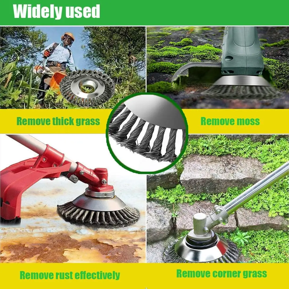 4/6/10インチスチールワイヤーブラシトリマーヘッド、雑草 - Wire Stripper Cutter のレビューと価格