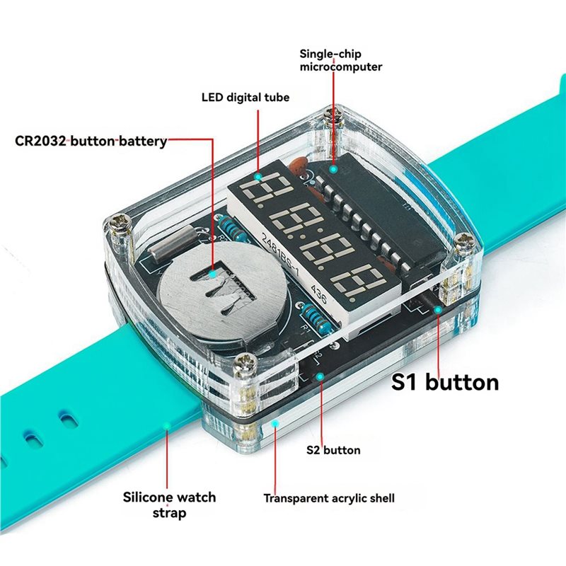 2X DIY 時計 LED 時計電子キット 0.28 インチ - Diy Electronics Project Kit のレビューと価格